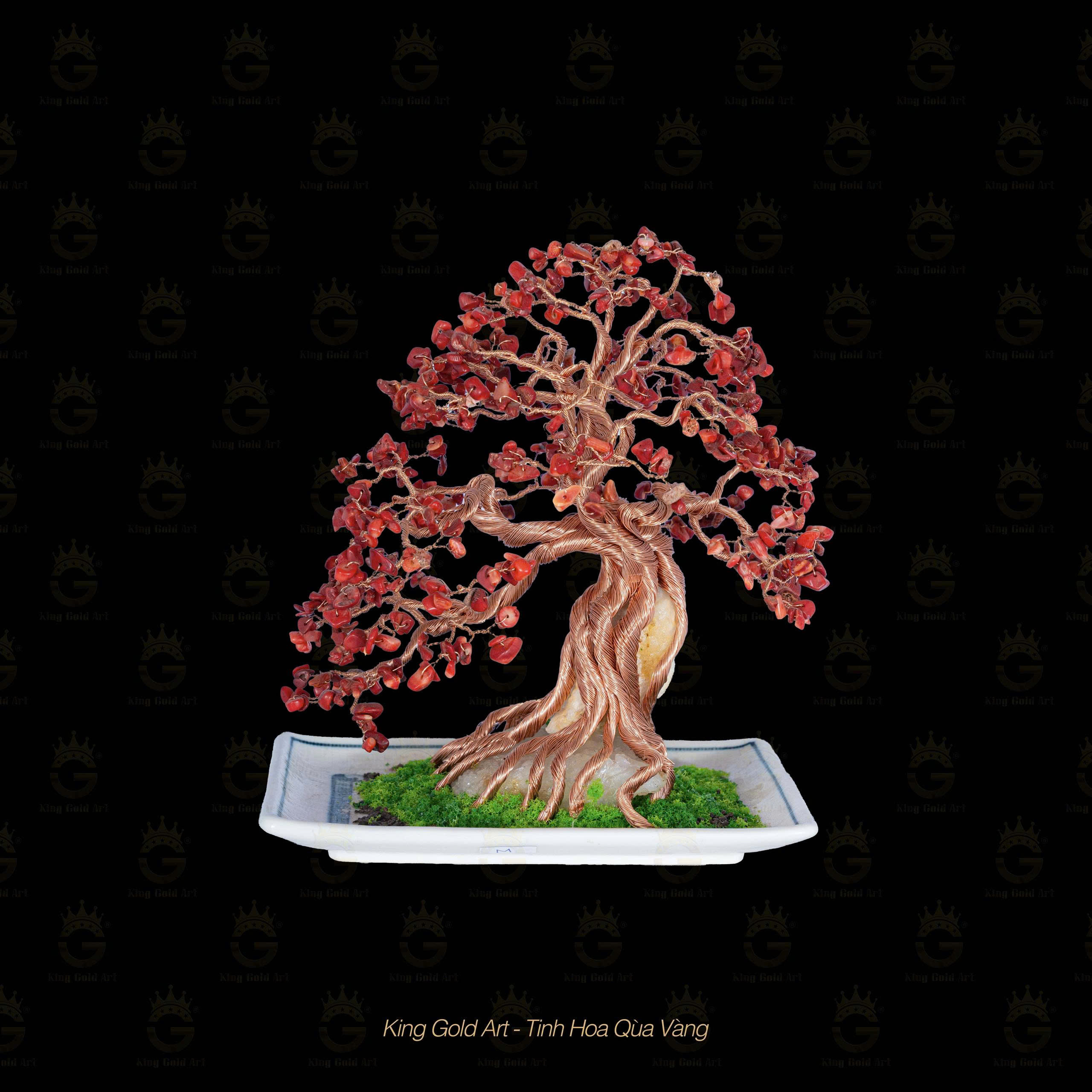 Bình cây Phát tài mạ vàng - quà tặng phong thủy